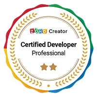 Zoho Creator Certified Developer Professional badge